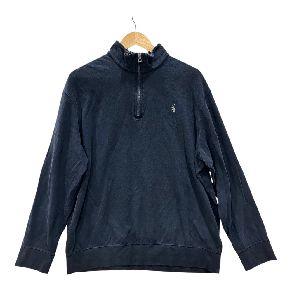 Polo Ralph Lauren Performance Mens XL Navy Blue Quarter Zip Pullover Sweatshirt